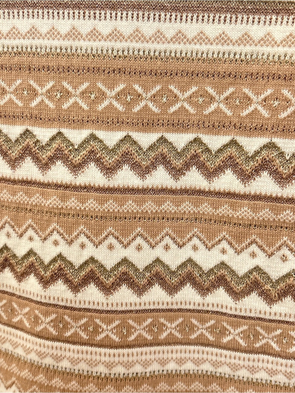 The Children’s Place Girls 7/8 Fair Isle Sweater Dress Cream Brown - Picture 2 of 7